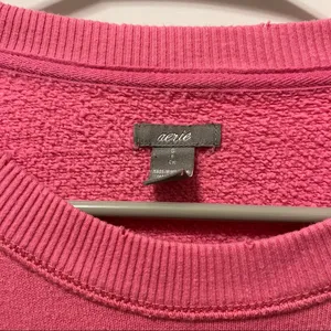 Aerie Pink Yellow Orange Stripe Crewneck thumbnail 4