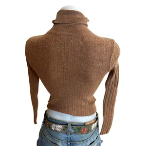 Tanya Taylor Camel Turtleneck Sweater XS Fitted Soft Merino Wool Designer $400 thumbnail 9