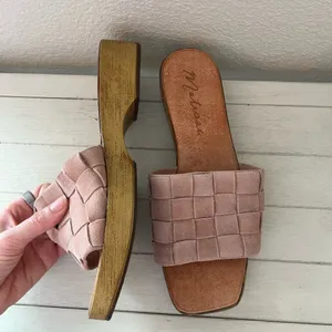 Matisse Hamptons Platform Slides Sandals Dusty Rose Pink Suede Shoes thumbnail 5