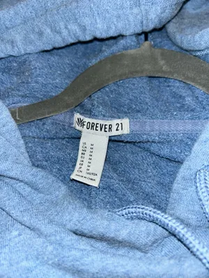 Forever 21 Cropped Hoodie Blue Sweatshirt thumbnail 5