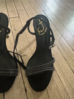 Sam Edelman Black Strappy Evening Sandals with Beaded Detail thumbnail 3