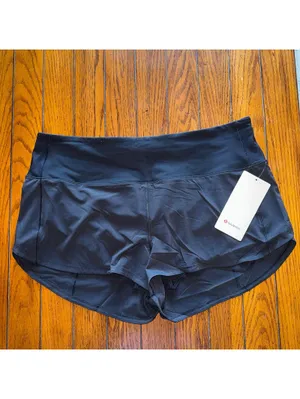 Lululemon Speed Up Short High Rise 2.5” Black Size 14 NWT thumbnail 2