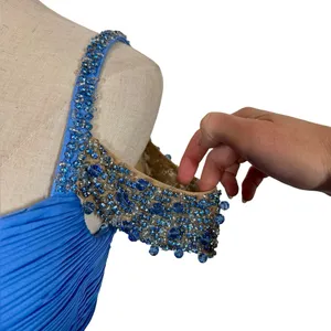 Sherri Hill 50086 Chiffon Beaded Sweetheart Prom Gown Formal Dress Periwinkle thumbnail 6
