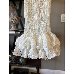 Charo Ruiz Ibiza Liliana Eyelet Midi Skirt White Fruition Womens Size Small thumbnail 7