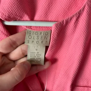 Sigrid Olsen Pink Textured Blazer Jacket Button Front‎ Lightweight Career SM New thumbnail 7