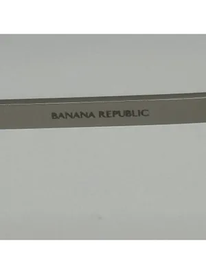 Banana Republic Aviator Sunglasses Silver Frame Black Lenses thumbnail 10