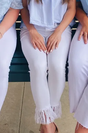 Revolve Blank NYC White Fringe Jeans thumbnail 3