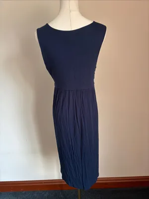 Design History Navy Rosette-Detail Sleeveless Midi Dress thumbnail 4