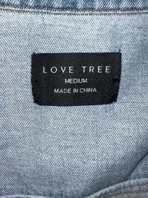 Love Tree blue denim distressed jacket thumbnail 4