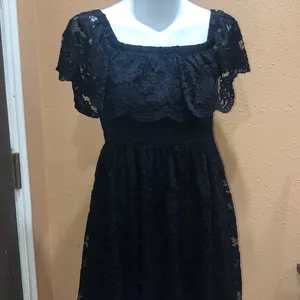 Francesca’s black lace off the shoulder dress thumbnail 2