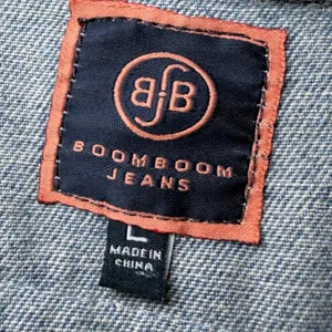 Boom Boom Jeans Womens Size Large Denim Jacket Blue Jean Boho Embroidered Fringe thumbnail 4
