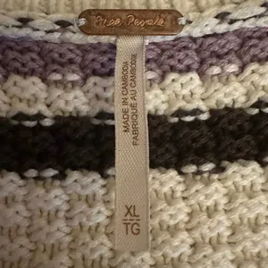 Free People Lila Stripe Cardi Cardigan Sweater in Lavender Ivory Combo Size XL thumbnail 8