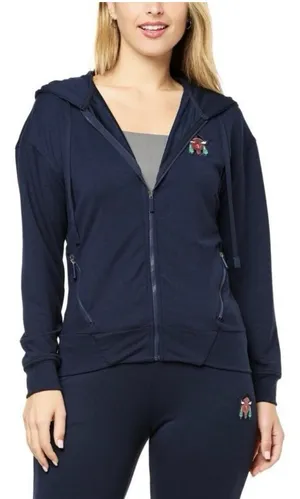 BADGLEY MISCHKA Black Avant Gard Zip Up Hoodie Size Large thumbnail 1