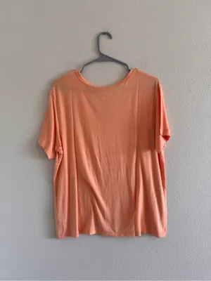 NWT American Eagle Outfitters V-Neck Short Sleeve Tee - Peach Orange thumbnail 3