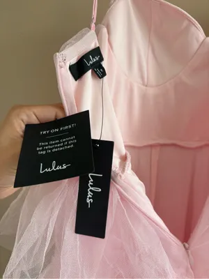 Lulus Fabulous Poise Light Pink Tulle Ruffled Tiered Maxi Dress Size Small NWT thumbnail 6
