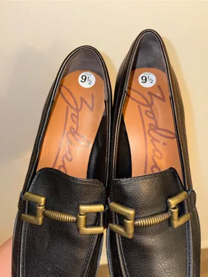 Zodiac Black Platform Lug Sole Heeled Loafers Buckle Detail Size 9.5 thumbnail 4