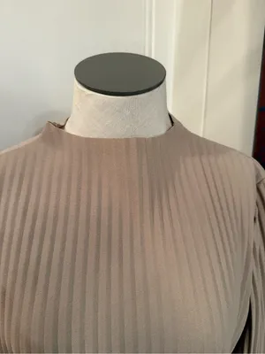 Babaton Aritzia Women's Long-Sleeve Ribbed Mock Neck Top - Beige Sz S thumbnail 3