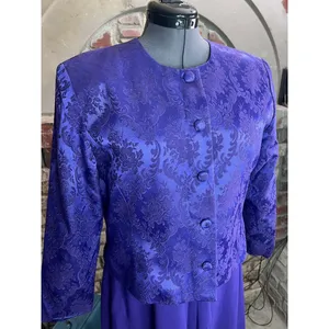dress blazer formal purple 1970s floral thumbnail 7