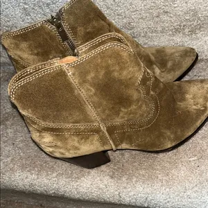 Frye Brown Ankle Boots Suede Slip-On thumbnail 6