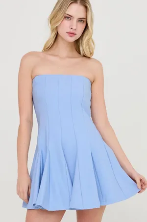 HYFVE Baby Blue Strapless Skort Dress with Built-In Shorts – Medium thumbnail 1