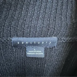 SANCTUARY Ribbed Long Sleeve Turtleneck Knit Sweater Acrylic Black Women’s Large thumbnail 3