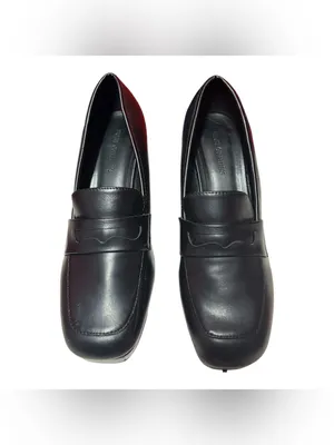 Urban Outfitters black loafers high block 3.5” heel thick platform sole thumbnail 4