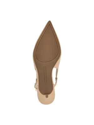 Tommy Hilfiger Cerizza Patent Faux Leather Slingback Pumps Ivory Brown 9.5M thumbnail 14
