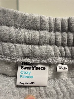 Aritzia TNA Sweatfleece Cozy Fleece Boyfriend Fit Gray S thumbnail 4