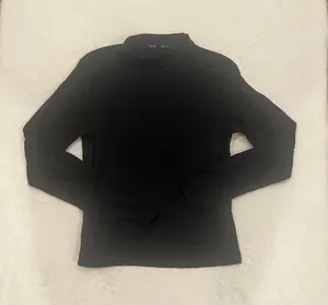 YMI Collections Black Ribbed Mock Neck Long Sleeve Top - Size L thumbnail 1