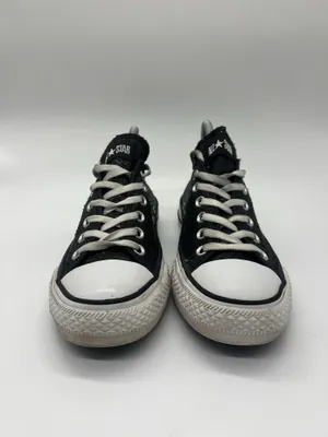 Converse Chuck Taylor All Star Shoes Womens Size 8 Black Glitter Sneakers thumbnail 2