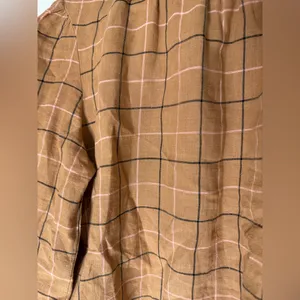 ROOLEE Harvest Plaid Check Modest Prairie Long Sleeve Linen Top Small‎ thumbnail 3