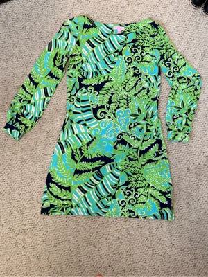 Lilly‎ Pulitzer Ritchie Dress Hot Hot Hot Silk Cotton Blend Tropical Print Small thumbnail 2