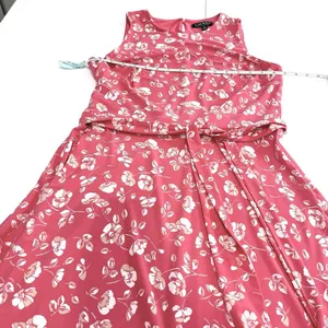 Ralph‎ Lauren Peach Floral Fit Flare Sleeveless Stretch Midi Dress Size 10 thumbnail 8