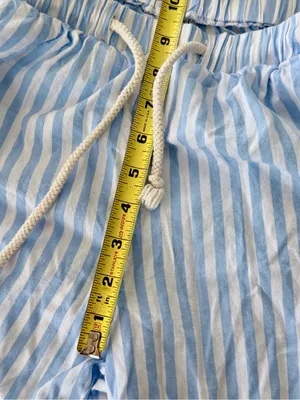 Source Unknown Blue & White Striped Cotton Wide Leg Beach Pants Size Small thumbnail 8