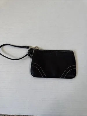Coach Black Leather Wristlet Wallet Mini Classic thumbnail 6