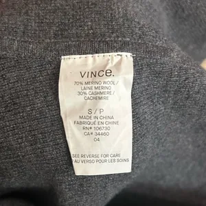 Vince Merino Wool Cashmere Blend Lace Up Sweater in Heather Graphite Gray Small thumbnail 4
