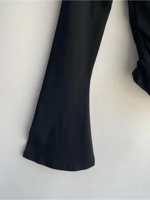 Edikted Dana gathered top off the shoulder ruched long bell sleeve going out M thumbnail 7