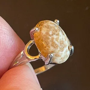 Brown potato gemstone ring size 8.5 thumbnail 6