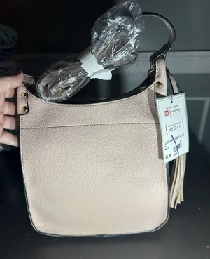Jenco‎ Handbag Co Lucinda Square Crossbody with Tassels Mauve Vegan Leather thumbnail 1