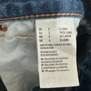 American Eagle Mom Jeans 2 X-Long Tall Blue High Rise Tapered Denim Premium thumbnail 4