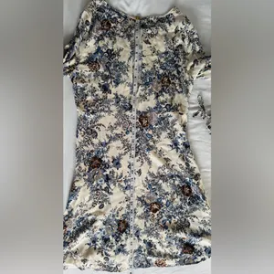 AMERICAN EAGLE OUTFITTERS Dress Cold Shoulder Blue Floral Boho Long Sleeve XS thumbnail 9