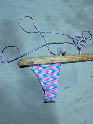 Frankies bikinis x wildflower Tie-Waist Bikini Bottom Pastel Swirl small thumbnail 8