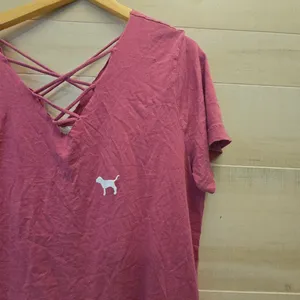 {L} Victoria's Secret Crisscross Tee Magenta thumbnail 3