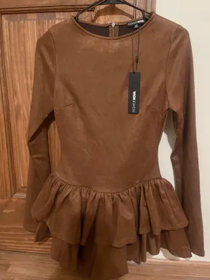 Western faux suede l/s romper thumbnail 1