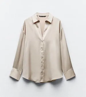 ZARA Satin Effect Shirt thumbnail 2