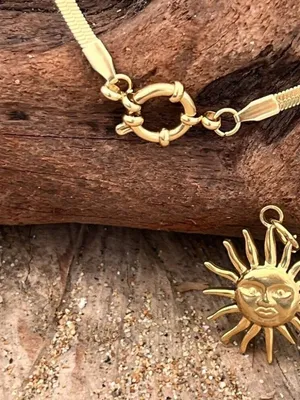 18K Gold Plate Snake Charm Holder Necklace Stainless Steel Womens Jewelry Trendy thumbnail 4