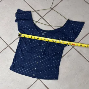 American Eagle‎ Women Off Shoulder Dotted Blue Top size XS thumbnail 7