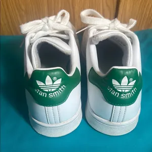 Adidas White and Green Stan Smith Sneakers thumbnail 2