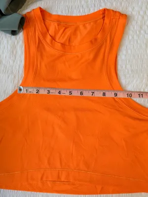 Lululemon Open-Back Cropped Training Tank Top - Vibrant Orange thumbnail 10