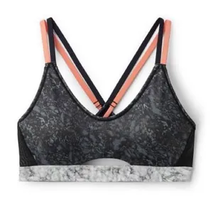 Brooks Black and Gray Marble Print Women's Sports Bra thumbnail 1